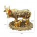 Oxidized Golden Metal Kamdhenu Cow with Calf Deities